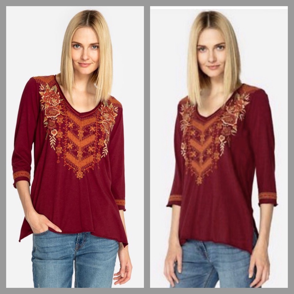 NWT Johnny Was JWLA Ellim Blackberry Drape Top